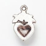SRH Charm 5 Stück - Herz mit Blüte/Heart Antique Silber