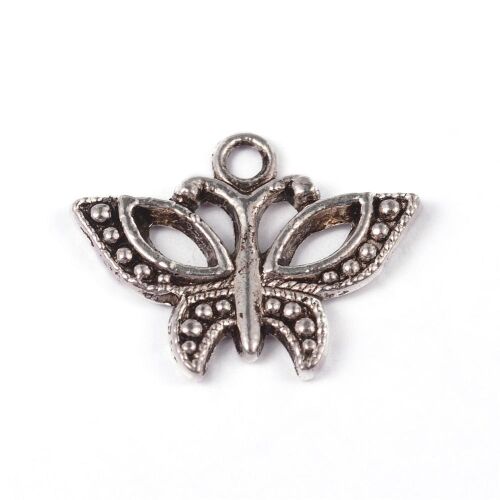 SRH Charm 5 Stück - Schmetterling/Butterfly Antique Silber