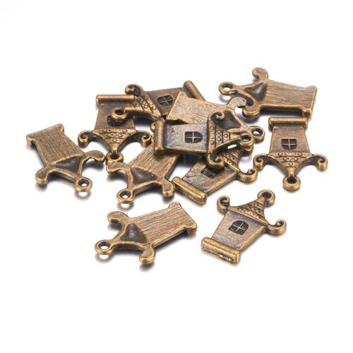 SRH Charm 5 Stück - Vogelhaus/Bird House Antique Bronze
