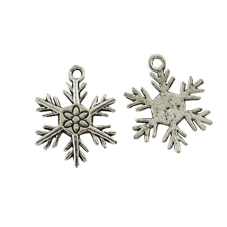 SRH Charm 5 Stück - Schneeflocke/Snowflake Antique Silber