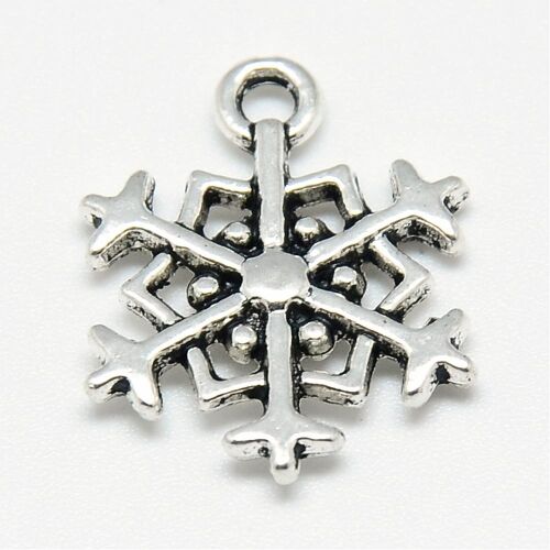 SRH Charm 5 Stück - Schneeflocke/Snowflake Antique Silber