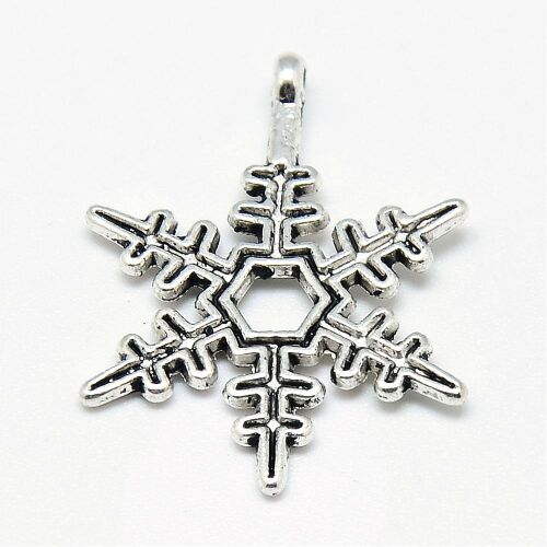 SRH Charm 5 Stück - Schneeflocke/Snowflake Antique Silber