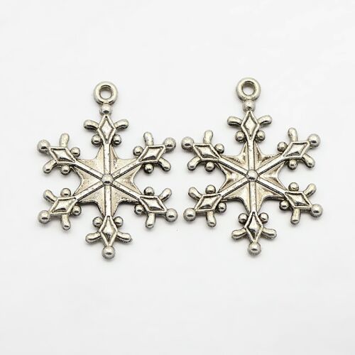 SRH Charm 5 Stück - Schneeflocke/Snowflake Antique Silber