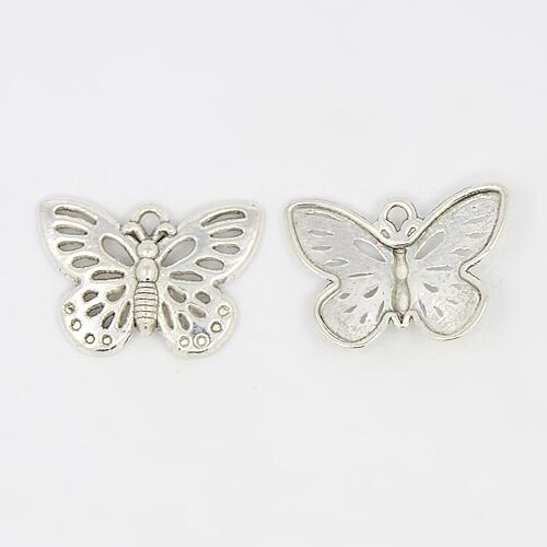 SRH Charm 5 Stück - Schmetterling/Butterfly Antique Silber
