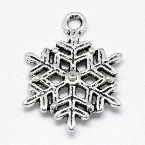 SRH Charm 5 Stück - Schneeflocke/Snowflake Antique Silber