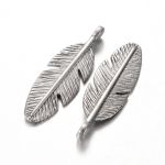 SRH Charm 5 Stück - Federn/Feathers Antique Silber