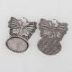 SRH Charm 3 Stück - Schmetterling Rahmen/Setting Antique Silber