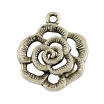 SRH Charm 5 Stück - Blume/Peony Antique Silber