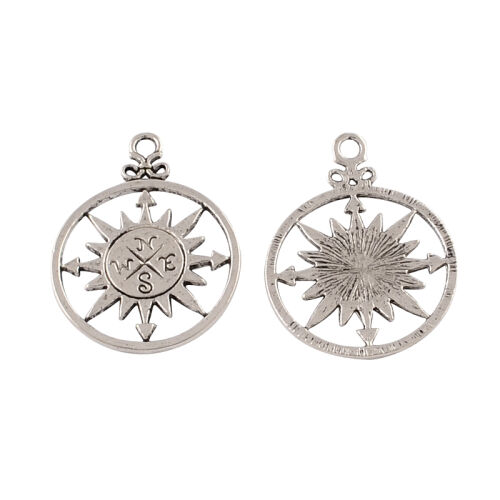 SRH Charm 3 Stück - Windrose Antique Silber