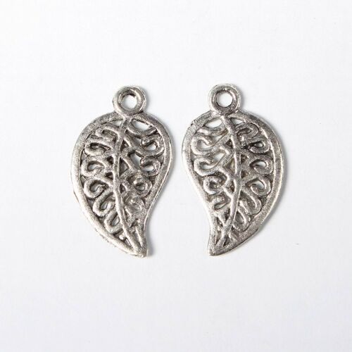 SRH Charm 5 Stück - Blatt Antique Silber
