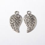 SRH Charm 5 Stück - Blatt Antique Silber