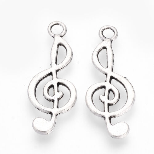 SRH Charm 5 Stück - Notenschlüssel Antique Silber