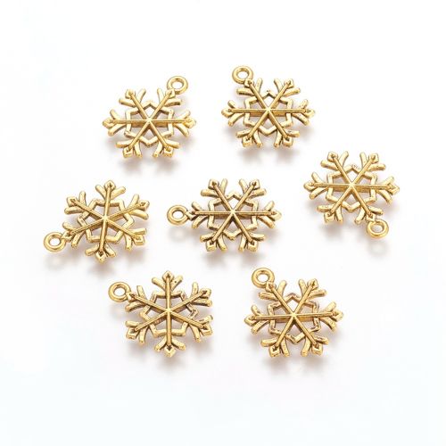 SRH Charm 5 Stück - Schneeflocke/Snowflake Antique Gold