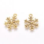 SRH Charm 5 Stück - Schneeflocke/Snowflake Antique Gold