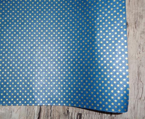 SRH Cotton Leather/Baumwoll-Papier - Teal mit Goldenen...