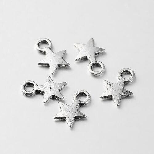 SRH Charm 10 Stück - Sternchen/Star Antique Silber