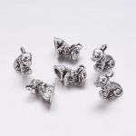 SRH Charm 5 Stück -  Hund/Dog Antique Silber