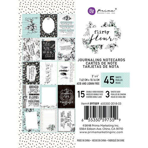 PRM Journaling Notecards 3x4" - Flirty Fleur
