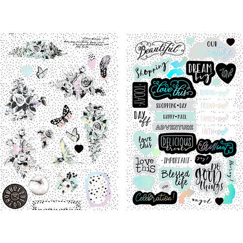 PRM Sticker - Chipboard Flirty Fleur