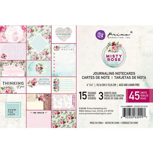 PRM Journaling Notecards Pad 4x6" - Misty Rose
