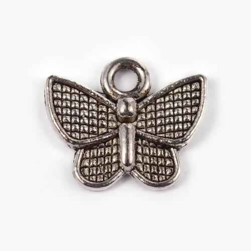 SRH Charm 10 Stück - Schmetterling/Butterfly Antique Silber
