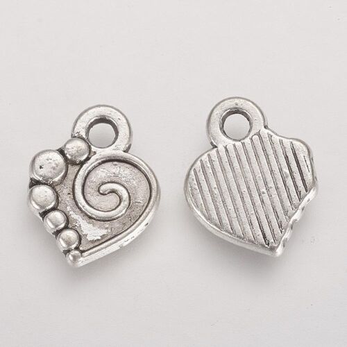 SRH Charm 10 Stück - Herz/Heart Antique Silber