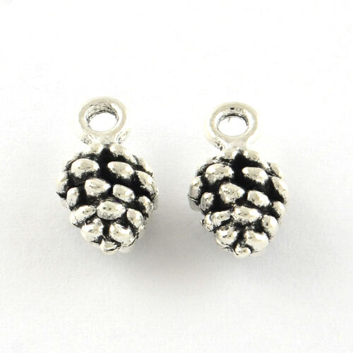 SRH Charm 10 Stück - Pinecone/Tannenzapfen Antique Silber