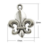 SRH Charm 5 Stück - Fleur de Lis Antique Silber