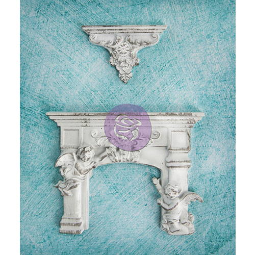 PRM Embellishments - Shabby Chic Treasures Collection Resin Embellishments - Cherub Fireplace