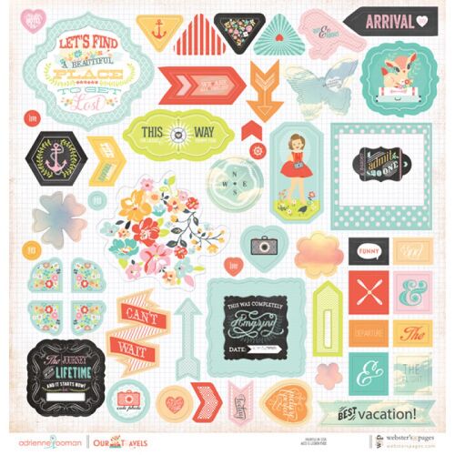 WBP Chipboard Sticker Board12x12" - Our Travel