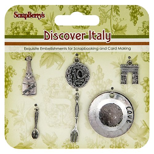 SCB Embellishments - Metal Charm Set Discover Italy