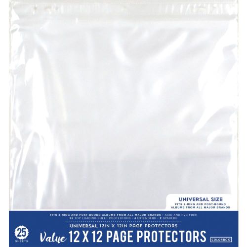 CLB Ring Page Protector/Klarsichthüllen 12"x12" 25 Stück