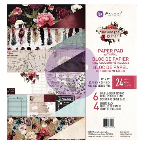 PRM Paper Pad 12x12 - Midnight Garden