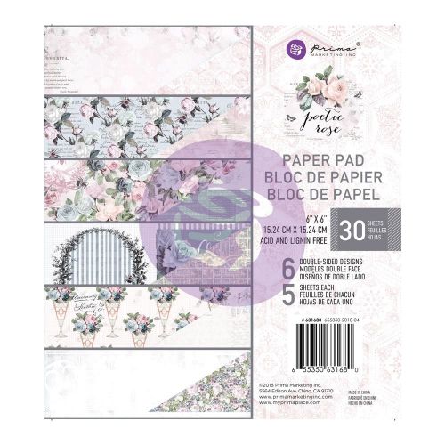 PRM Paper Pad 6x6" - Poetic Rose