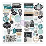 PRM Chipboard Sticker - Zella Teal mit Pailetten