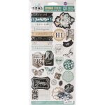 PRM Chipboard Sticker - Zella Teal mit Pailetten