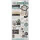 PRM Chipboard Sticker - Zella Teal mit Pailetten