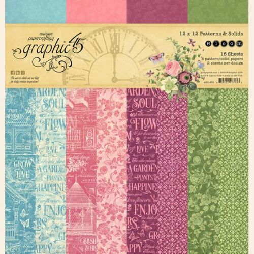 G45 Paper Pad 12"x12" - Bloom Print & Solids