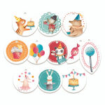 P13 Embellishment - Happy Birthday Round Tags I