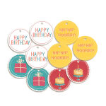 P13 Embellishment - Happy Birthday Round Tags IV