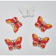 SRH Knöpfe/Buttons - Schmetterling/Butterfly Red