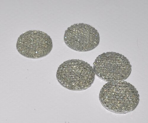 SRH Embellishments 5 Stück - Flatback Resin Cabochon Clear 19 mm