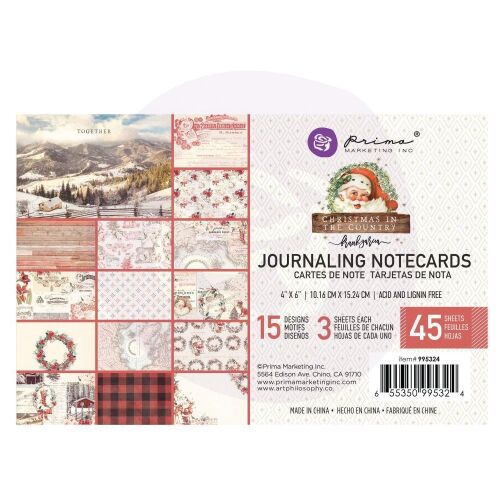 PRM Journaling Notecards Pad 4"x6" - Christmas in the Country