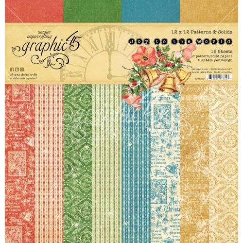G45 Paper Pad 12"x12" - Joy to the World Print & Solid