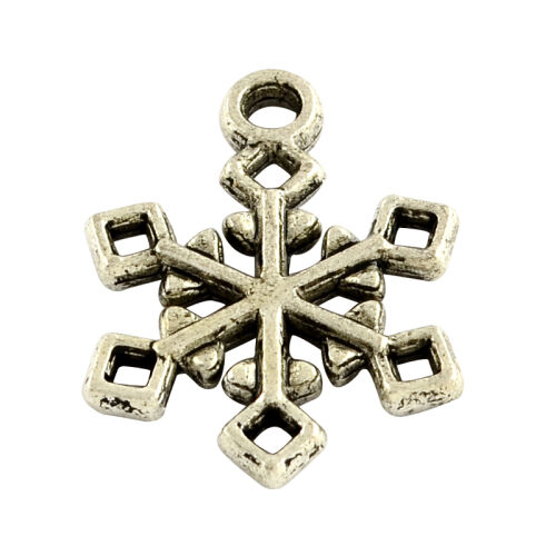 SRH Charm 5 Stück - Silver Snowflake/Schneeflocke 20x17 mm