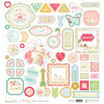 WBP Chipboard Sticker Board12x12" - Growing Up Girl