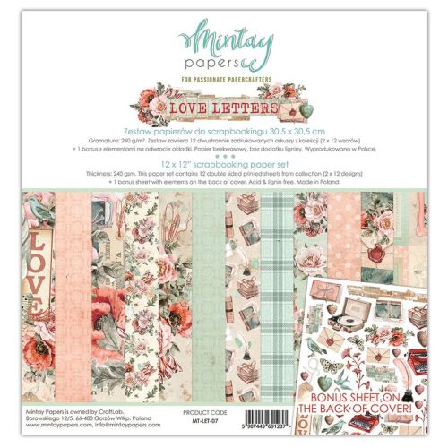 MTY Paper Pad 12"x12" - Love Letters