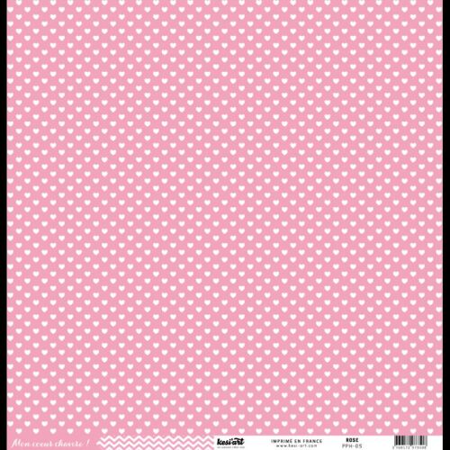 KSA Cardstock 12"x12" - Hearts/Coeur-Chavire Pink
