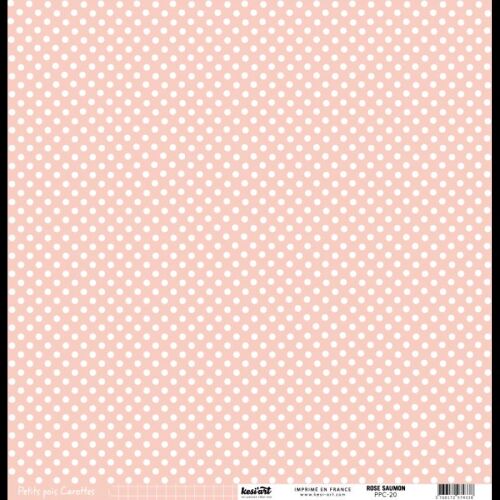 KSA Cardstock 12"x12" - Dots/Pois-Ligne Salmon Pink