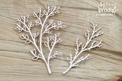 SCN Chipboard-Shapes/Laserstanzteile - Spring Prodigy Big Branches II